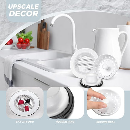 Mudder 3 Pcs Kitchen Sink Drain Strainer and Stopper Stainless Steel Garbage