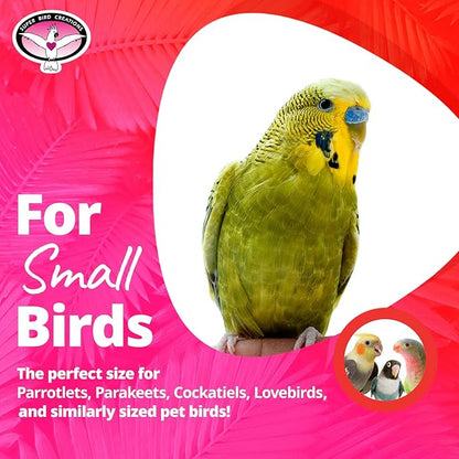 Super Bird Creations SB323 Small Bungee Bird Toy - Rope Perch for Canary, Parakeets, Cockatiels, Finch, Lovebirds - Colorful Hanging Perch - Enriching Bungee Toy for Small Birds & in Bird Cages