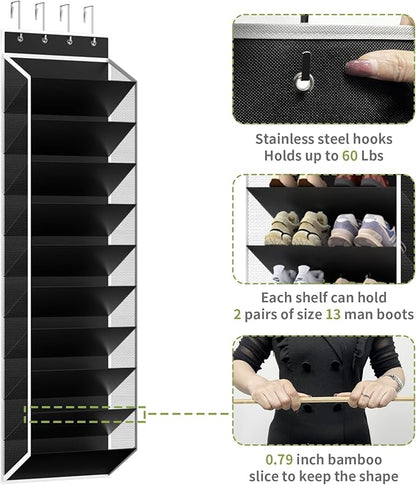 KEEPJOY 10 Tiers Mesh Over Door Shoe Organizer Storage, Hanging Shoe Holder