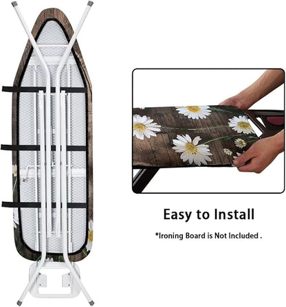 Wood Dasiy Floral Ironing Board Pad Ironing Board Cover and Pad 15" x 54"