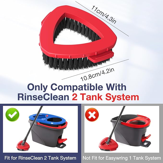 2 Pack 2-Tank Spin Mop Scrub Brush Head Replacement