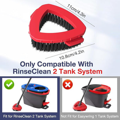 2 Pack 2-Tank Spin Mop Scrub Brush Head Replacement