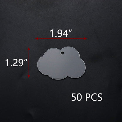 Pufguy Acrylic Ornament Round Blanks Keychain Cloud-Shaped Blanks Transparent Keychain Pendants Bulk For DIY Keychain Craft-50pcs