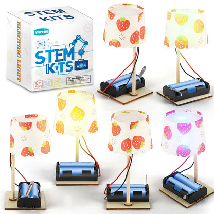STEM Kits for Kids Age 6-8 8-10, 6 Bulk DIY Electric Circuit Lamp Kits for Kids Crafts 8-12, Science Experiments for Classroom STEM Projects Activities, Building Toys for Boys Girls Gifts 6 7 9 10 13