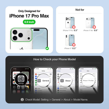 SkyEagle Compatible with Magsafe 2 in 1 Detachable iPhone 17 Pro Max Wallet Case with Card Holder,Women Men Magnetic PU Leather RFID Blocking Flip Kickstand Credit Slots,for Apple 17 ProMax,Black