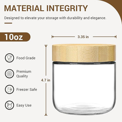 NETANY 4-pack 10oz Glass jars