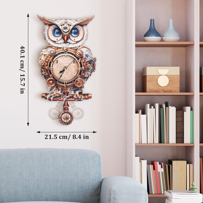wudhank 3D Wooden Puzzle for Adults - Mechanical Owl Clock, Mechanical Wall Clock Kit with Pendulum, 3D Puzzles for Adults DIY Room Home Decor, Holiday Birthday Gift for Men Women