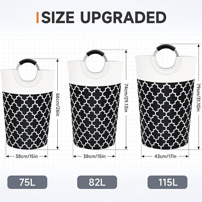 Large Laundry Hampe Basket Washing Bin Clothes Bag Collapsible Tall