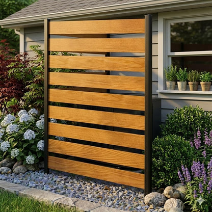 NAIZEA 60" H x 38" W Air Conditioner Fence Outdoor Privacy Fence Screen, Pool Equipment Enclosure, Trash Can Enclosure, Wood Screen Panels for Backyard Outside