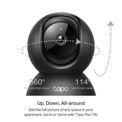 Tapo 2K Indoor Pan/Tilt Wired Security Camera - Works as a Baby Monitor & Pet Camera, Motion Detection, 2-Way Audio, Siren, Night Vision, No-Subscription Local Storage or Optional Cloud, C211 (2-Pack)