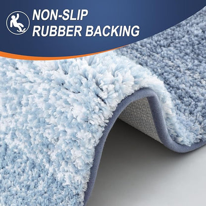 OLANLY Large Bathroom Rugs Mat 59x35, Extra Soft Absorbent Microfiber Bath Rugs, Rubber Backing, Quick Dry, Machine Washable Bath Mats for Bathroom Floor, Tub and Shower, Home Decor Accessories, Blue