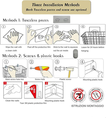 2 Pack【Extra Large】Hanging Kitchen Basket, Wire Storage Basket,