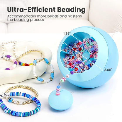 Tilhumt Bead Spinner Kit, 3826Pcs Bracelet Spinner Kit Electric Bracelet Maker Machine with Beginner Friendly Positioning Mat and 18 Colors Polymer Clay Beads for Jewelry Bracelets Making