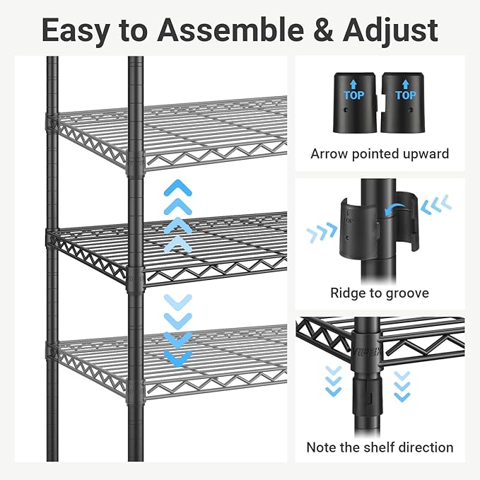 VIPEK V5C Bedroom Armoires Portable Closet Clothing Rack, White Metal with Black Cover, Adjustable Custom Freestanding Wardrobe Heavy Duty Covered, Max Load 890LBS