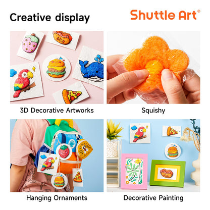Shuttle Art 68 Pcs Magic Foam Texture Painting Refill Paper Kit - 60 Sheets of Upgraded Foam Texture Paper for a Magical 3D Effect