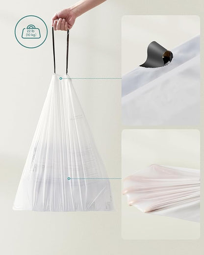 SONGMICS Trash Bags for 8-Gallon Trash Cans, Drawstring Kitchen Garbage Bags