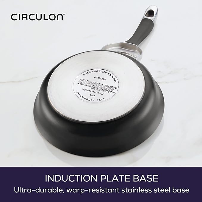 Circulon Symmetry Hard Anodized Nonstick Induction Frying Pan, 8.5-Inch Fry Pan, Black (Pack of 4)