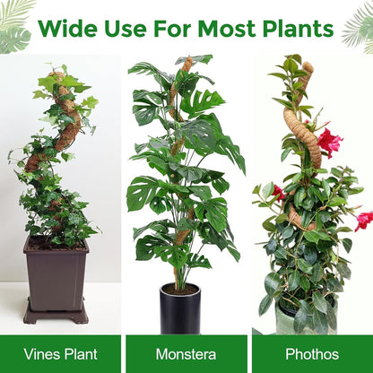 HFLYJPYW 1 Pack 48'' Bendable Moss Pole Monstera Plant Support for Climbing Indoor Plants - Stakes for Potted Climbers (1)