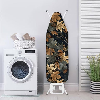 Leaves Ironing Board Cover, Full Scorch Resistant Padding, Elastic Edges