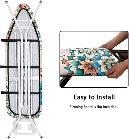 Boho Floral Dragonfly Ironing Board Cover 15x54 Inches, Standard Size Ironing