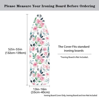 Wild Flower Ironing Board Cover, Iron Board Cover Non-Slip Thick Ironing Board