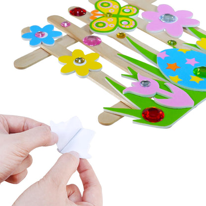 Winlyn 26 Sets Easter Craft Kits Spring Crafts DIY Craft Stick Easter Ornaments Decorations Art Sets Bunny Chick Lamb Flower Foam Stickers Arts and Crafts for Kids Classroom Activities Party Favors