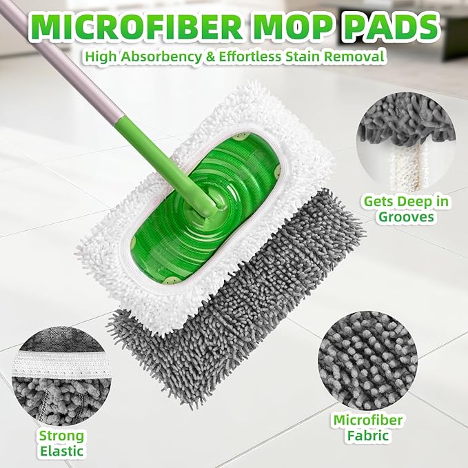 6 Pack Reusable Mop Pads Compatible