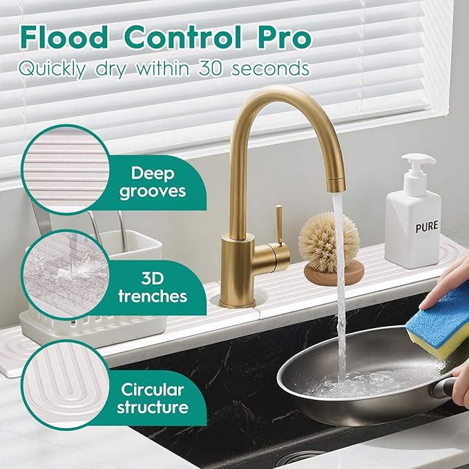 16 Inch Stone Faucet Mat for Kitchen Sink, Kitchen Sink Splash Guard-Water