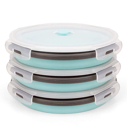 CARTINTS 1200ml Large Collapsible Food Containers Silicone Lunch Containers Silicone Leftover Food Containers, Ideal for Camping Travel, 3Pack