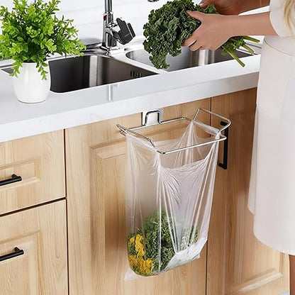 Trash Bag Holder, Stainless Steel Garbage Bag Holder Portable Under Sink Bag