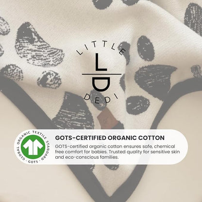 Baby & Pet Blanket 100% Cotton with Sherpa Fleece – Soft Stroller & Cuddle Blanket for Baby, Dog & Cat – Breathable, Hypoallergenic, Washable – 30x40 All-Season Blanket Black