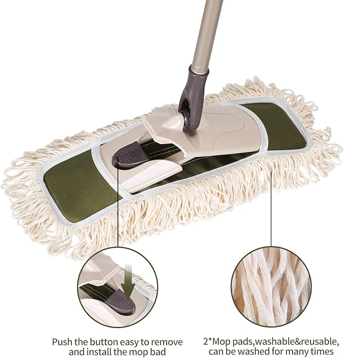 Eyliden Dust Mop with Reusable Washable Pads