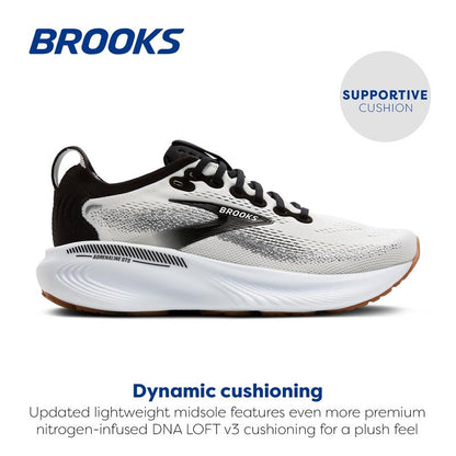 Brooks Women’s Adrenaline GTS 25 Supportive Running & Walking Shoe - White/Black/White - 11 Wide