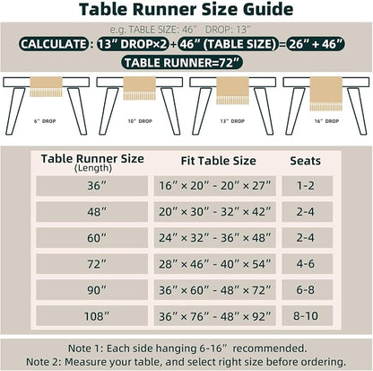 FEXIA Boho Table Runner for Home Coffee Decor 36 Inches Long Farmhouse Rustic Table Runner Macrame Burlap Centerpieces for Tables Decoration for Kitchen Bedroom Decor Bridal Shower (12x36 Inches)