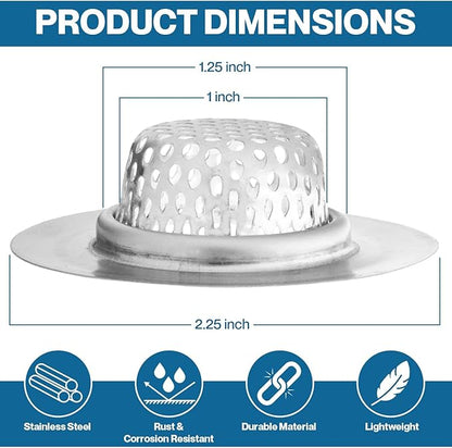 2-Pack Kitchen & Bathroom Sink Drain Strainers I 2.25 Inch Bathroom Drain Hair
