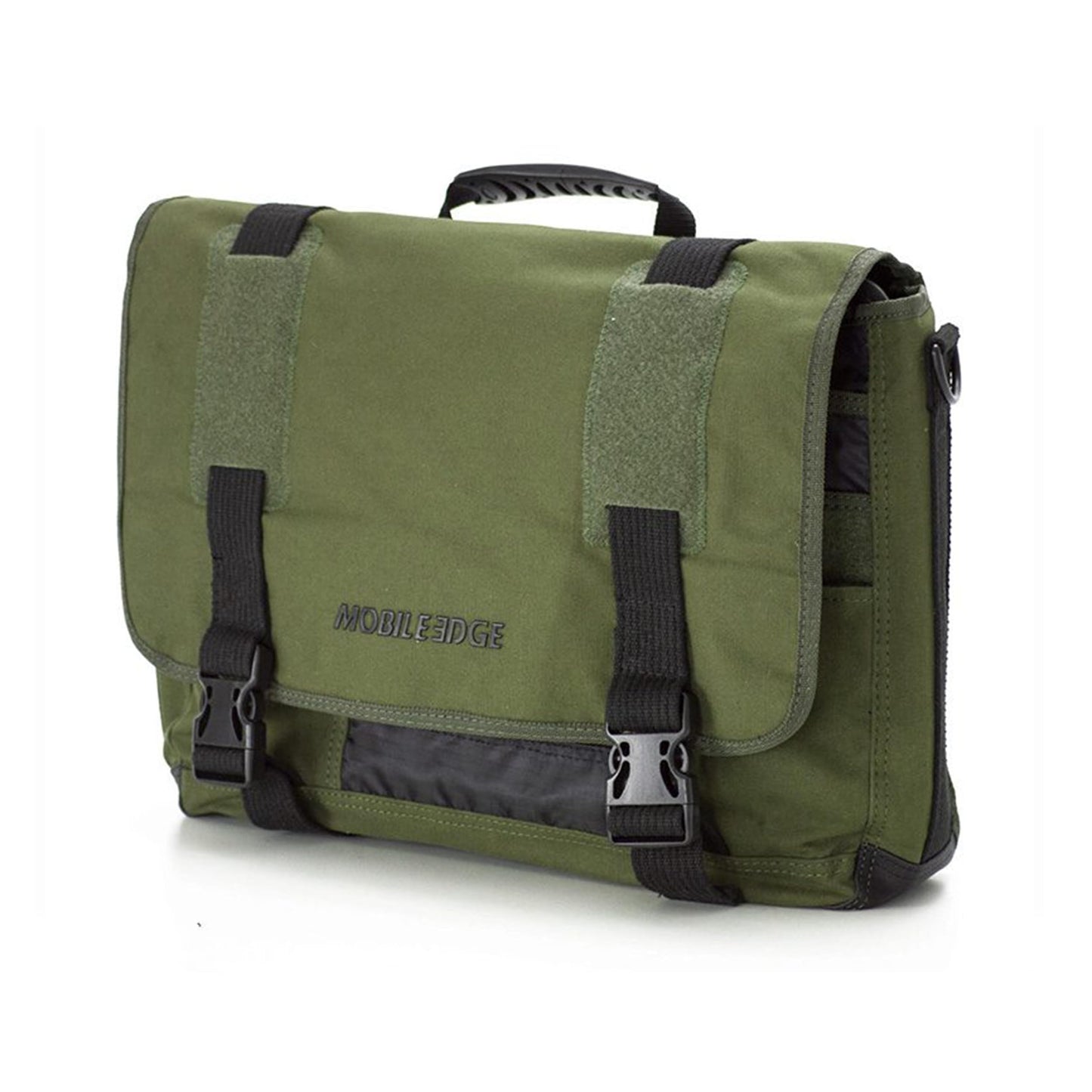Mobile Edge ECO Laptop Messenger Bag for Men and Women, Fits Up To 17.3 Inch Laptops, Travel Work Computer Bag, Cotton Canvas, Padded Pockets, Black
