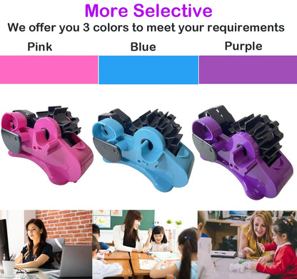 Heat Tape Dispenser Sublimation for Heat Transfer Tape, TL-JIYPU Multi-Roll Cut Heat Tape Dispenser, Heat Press Thermal Tape Holder Dispenser for Desk with 1 inch, 3 inch Core, Semi-Automatic, Purple