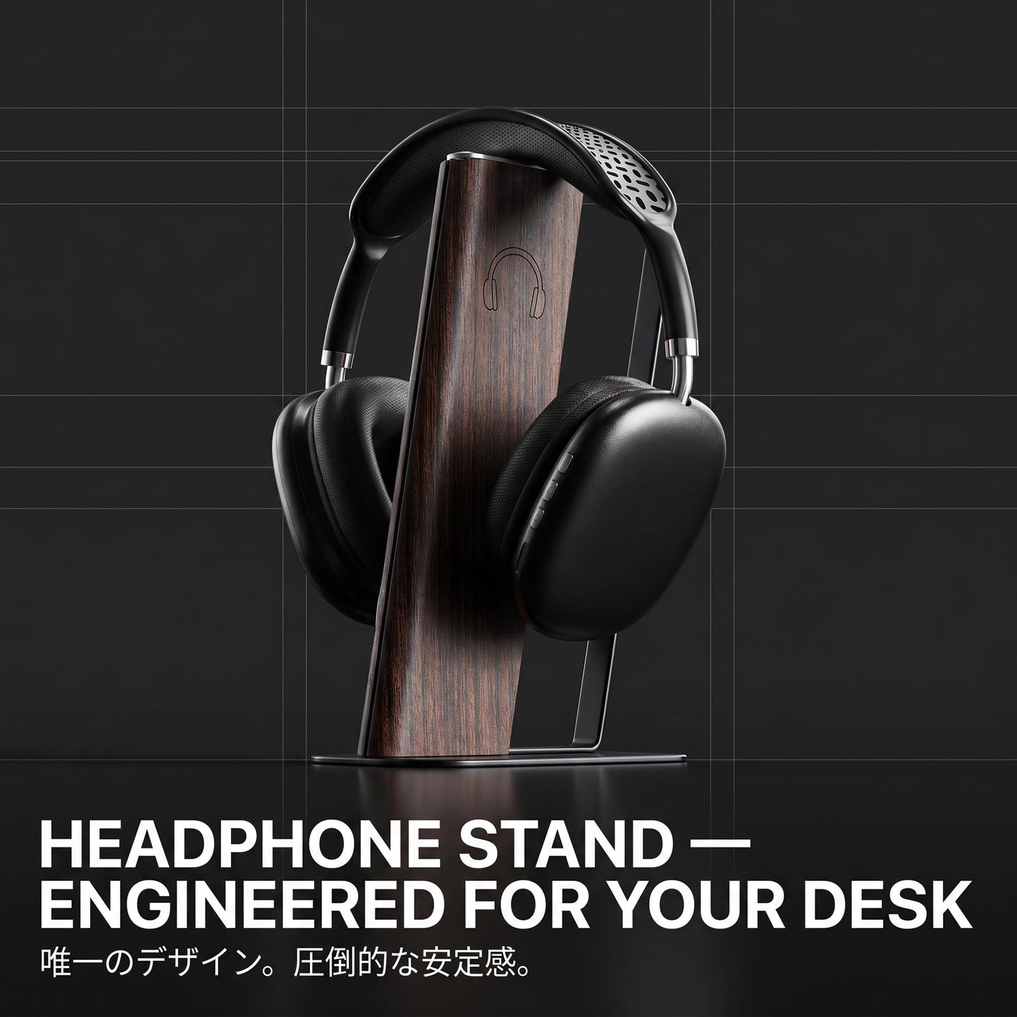 Gunking Headphone Stand with Floating Arc Design — Sculptural Desk Headset Holder for Gaming & Office, Universal Fit for Sony, Bose, AirPods Max & More