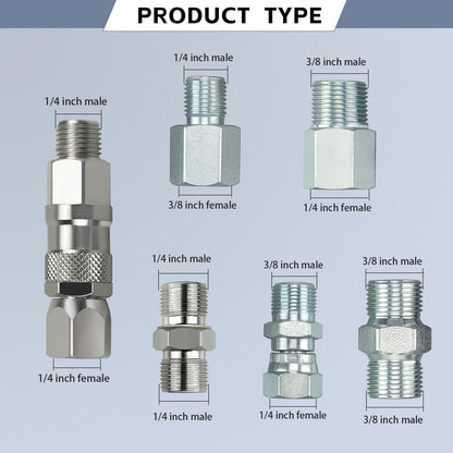 TUDUD 6Pcs Sprayer Joint Set Spray Gun Swivel Joint and Paint Hose Connector Accessories for Airless Paint Sprayer