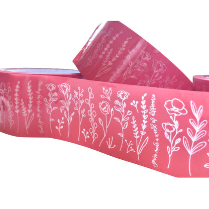 The Farming Artist Mailed It Designer Pink Floral© Small Business Packing Tape - Pretty Packaging Tape for Shipping - Set of 2-2" x 55 Yds Each, 110 Yds Total (Pink, 55 Yd 2 Rolls)