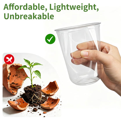 Ronyes Clear Hydroponic Nursery Kit with Vented Humidity Domes 8 Packs, Corms Growing Container, Hydroponic Growing System, Tissue Culture Acclimation Kit