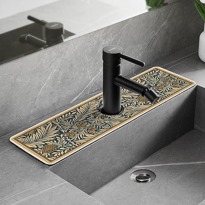 2pcs Fantasy Style Faucet Draining Mat, Faucet Absorbent Mat