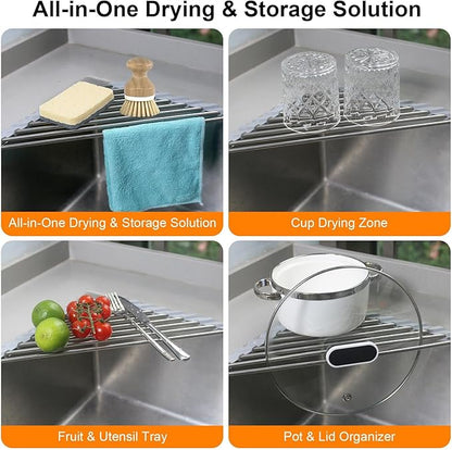 Corner Sink Caddy Triangle Dish Drying Rack