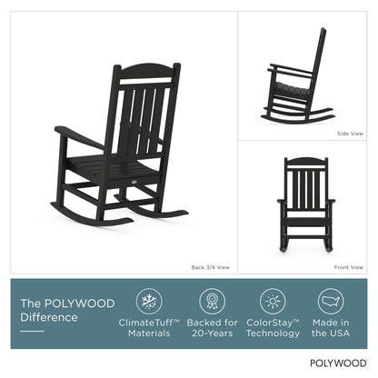 POLYWOOD Presidential Rocking Chair in Black