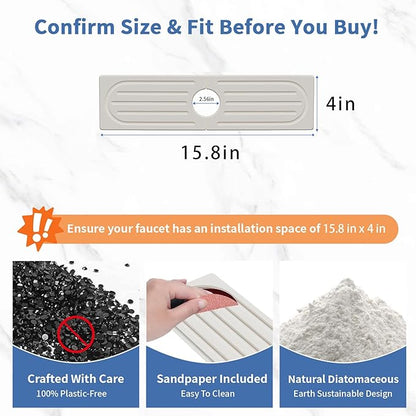 Kitchen Faucet Mat, Quick Drying Diatomite Sink Faucet Mat Splash Guard