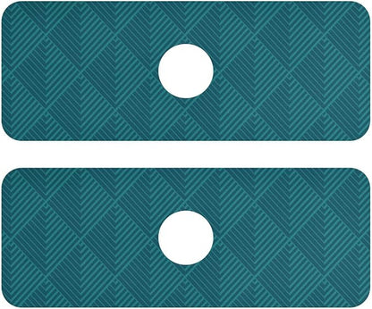 Kitchen Sink Splash Guard 2 PCS 14.7 Inch Sink Faucet Mat Splash Guard