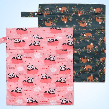 2pcs Travel Waterproof Laundry Bag, Cloth Diaper Wet Dry Bags