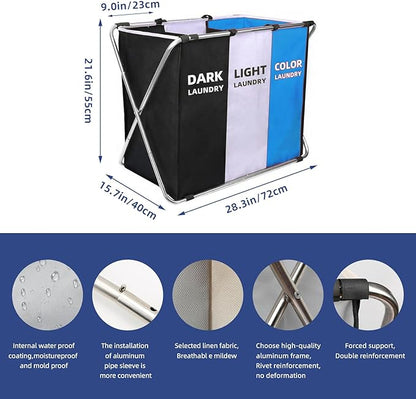 160L Large Laundry Basket, Freestanding Laundry Hamper, Collapsible Tall