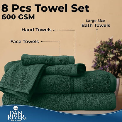 DAN RIVER 8 PC Luxury Bath Towels