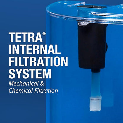 Tetra 3 Gallon Small Fish Tank, Aquarium Starter Kit, with Filter, Air pump, & Color Changing Light, Half Moon shape, for Gold Fish & Betta